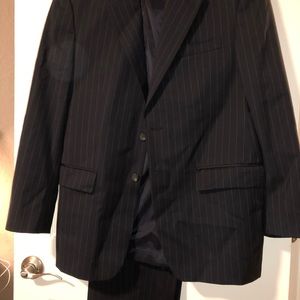 RALPH LAUREN men’s suit, lined, black pin-stripe